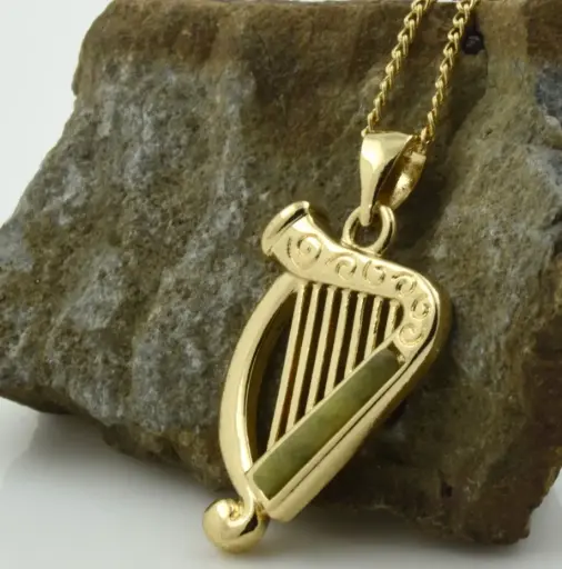 Connemara Marble Harp Necklace